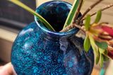 Close-up of the celestial speckle on a Squamish Nights vase by Matthew Freed