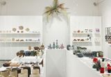 Display of Matthew Freed's pottery at a gallery gift shop